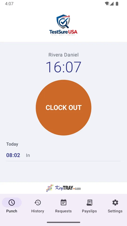 KeyTray Clock on a phone