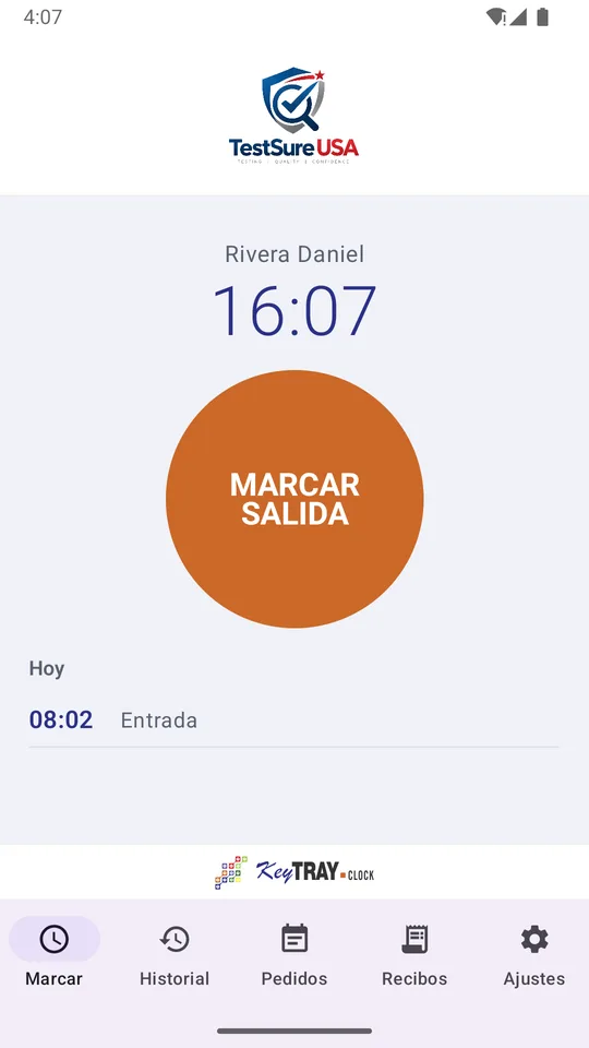 KeyTray Clock en un teléfono